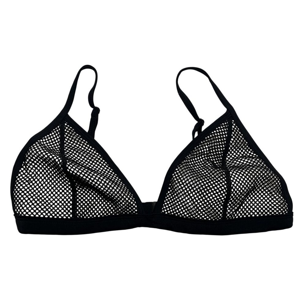 Triangl Swimwear Mesh Bikini Top in Black
